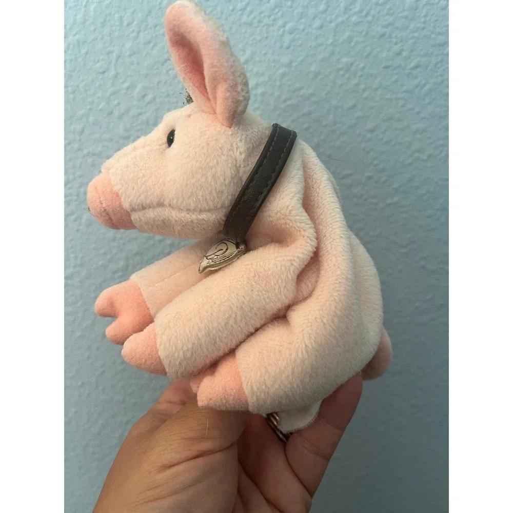 Vintage Babe The Sheep‎ Pig Plush Bean Bag Toy with Collar and Name Tag Pink